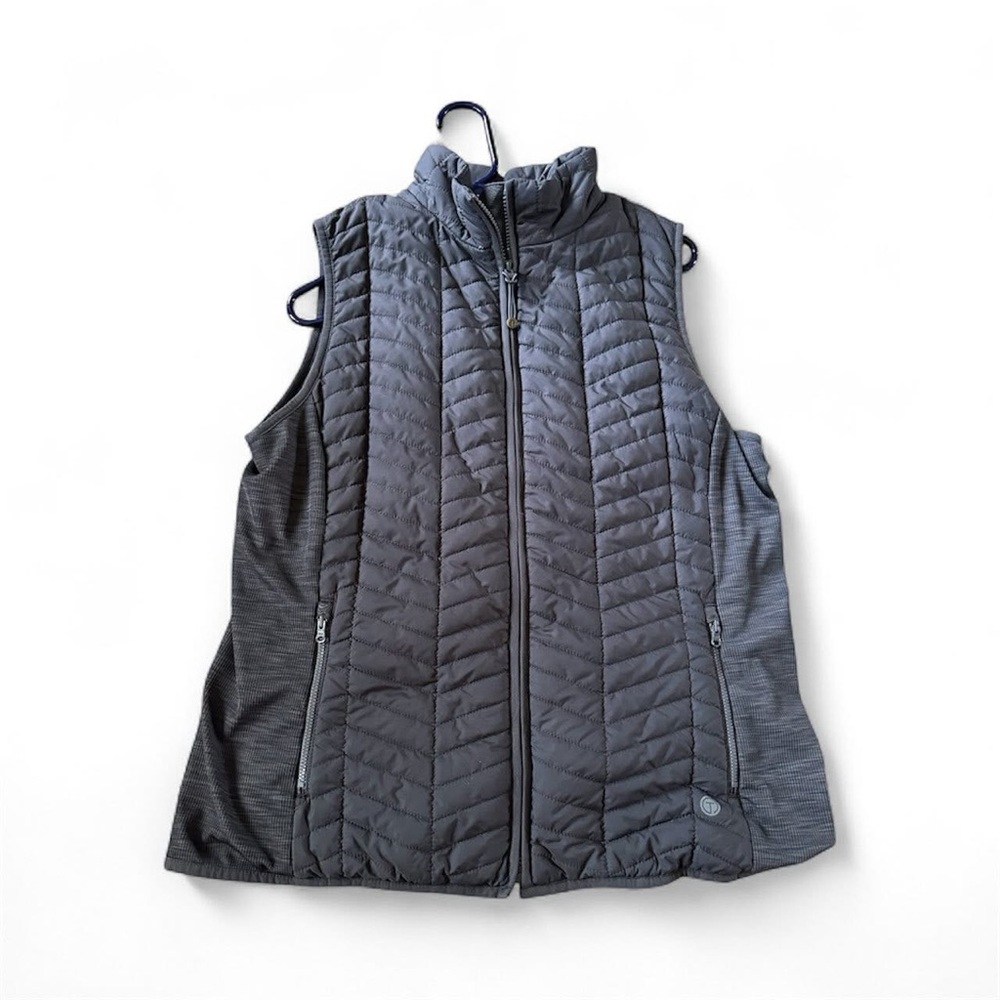 T by Talbots Gray Quilted Vest Woman’s Large